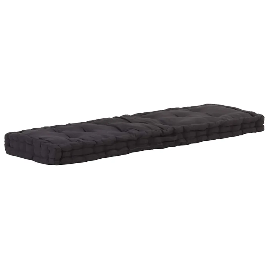Coussin de plancher de palette Coton 120x40x7 cm Noir - 2