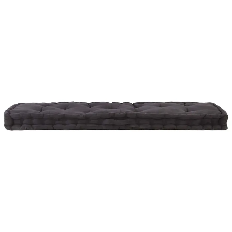 Coussin de plancher de palette Coton 120x40x7 cm Noir - 4