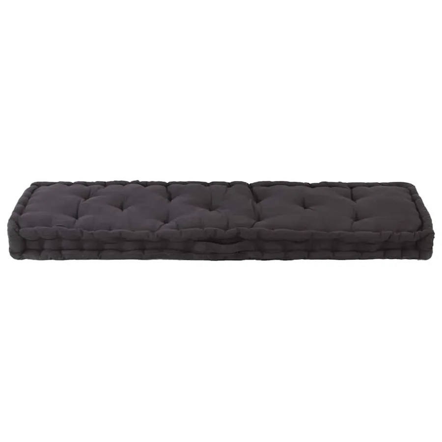 Coussin de plancher de palette Coton 120x40x7 cm Noir - 5