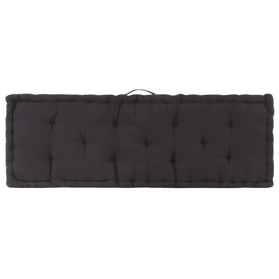 Coussin de plancher de palette Coton 120x40x7 cm Noir - 6