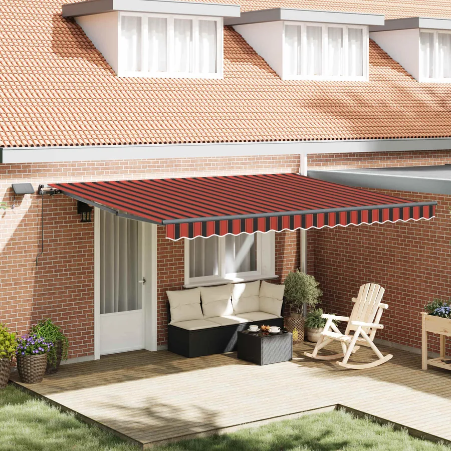 Auvent rétractable orange et marron 450 × 350 cm