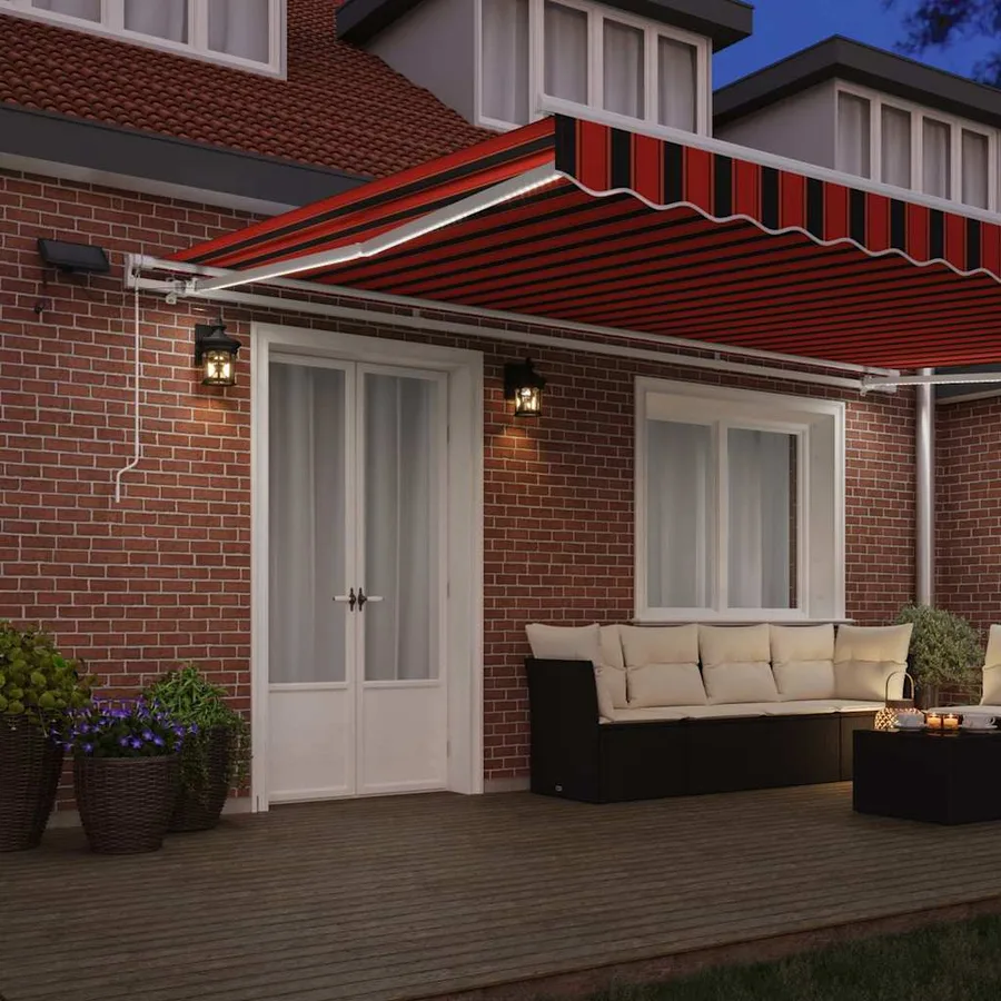 Auvent rétractable orange et marron 500 × 350 cm - 3