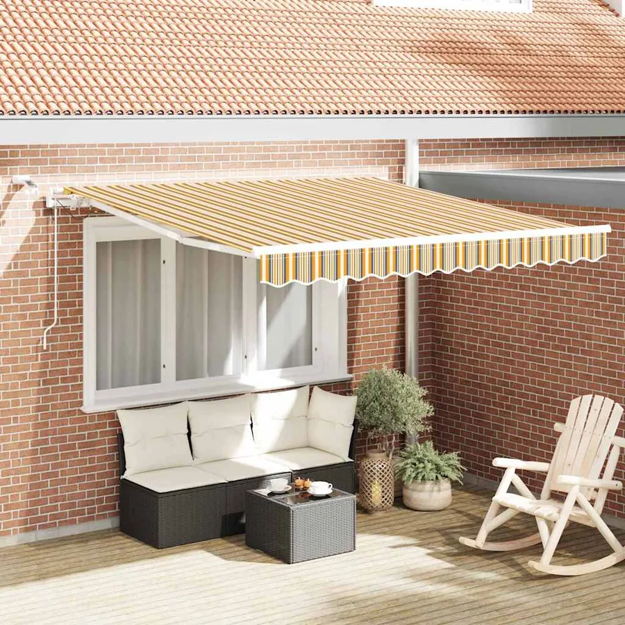 Auvent rétractable Multicolore 350 x 250 cm Polyester