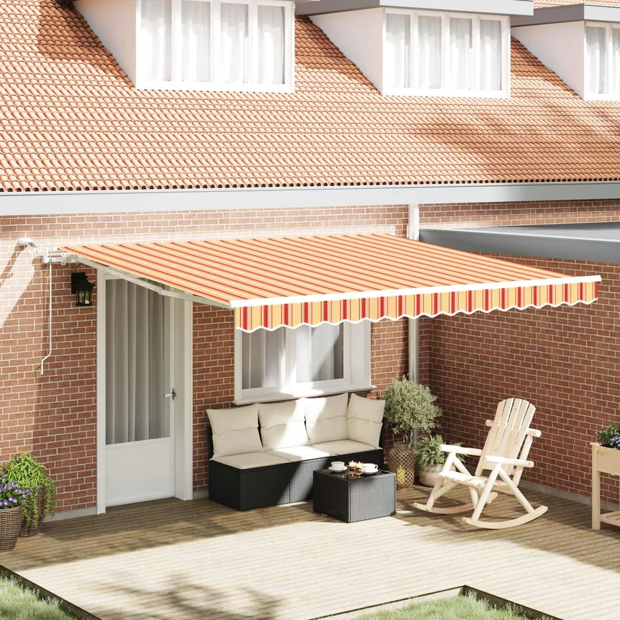 Auvent rétractable Jaune et Orange 400 × 350 cm Polyester