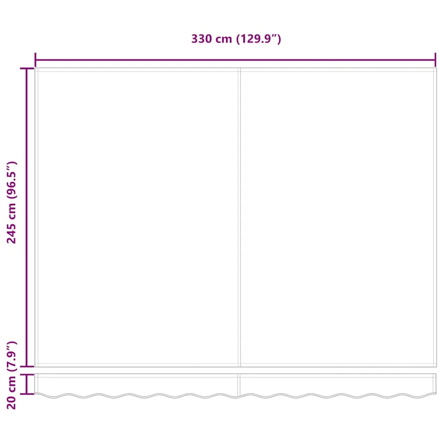 Auvent rétractable Multicolore 350 x 250 cm Polyester - 16