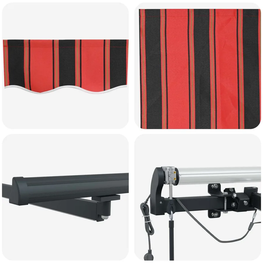 Auvent rétractable orange et marron 500 × 300 cm Polyester - 10