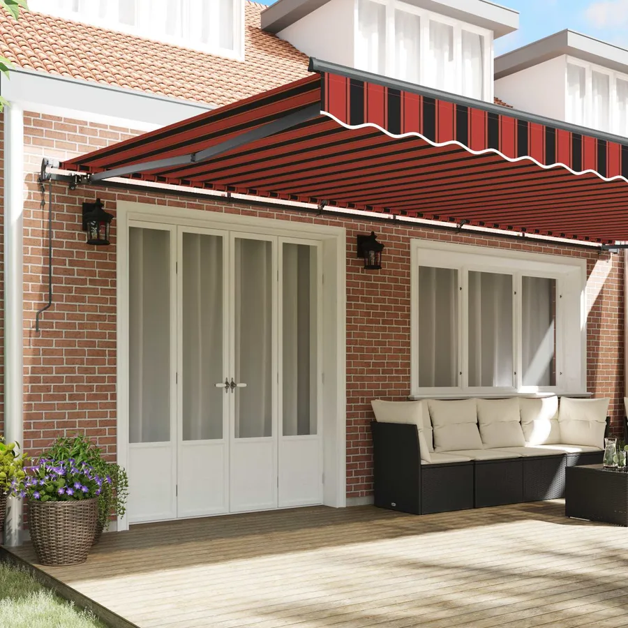 Auvent rétractable orange et marron 600 × 300 cm - 3