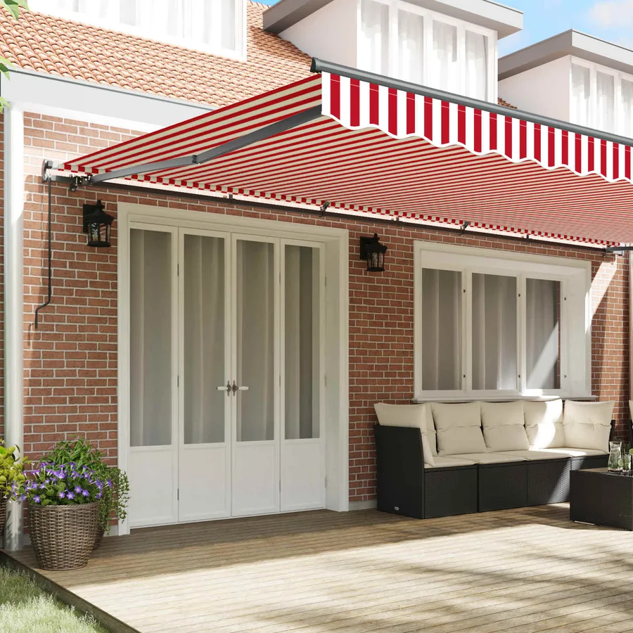 Auvent rétractable Rouge et Blanc 600 × 350 cm - 3