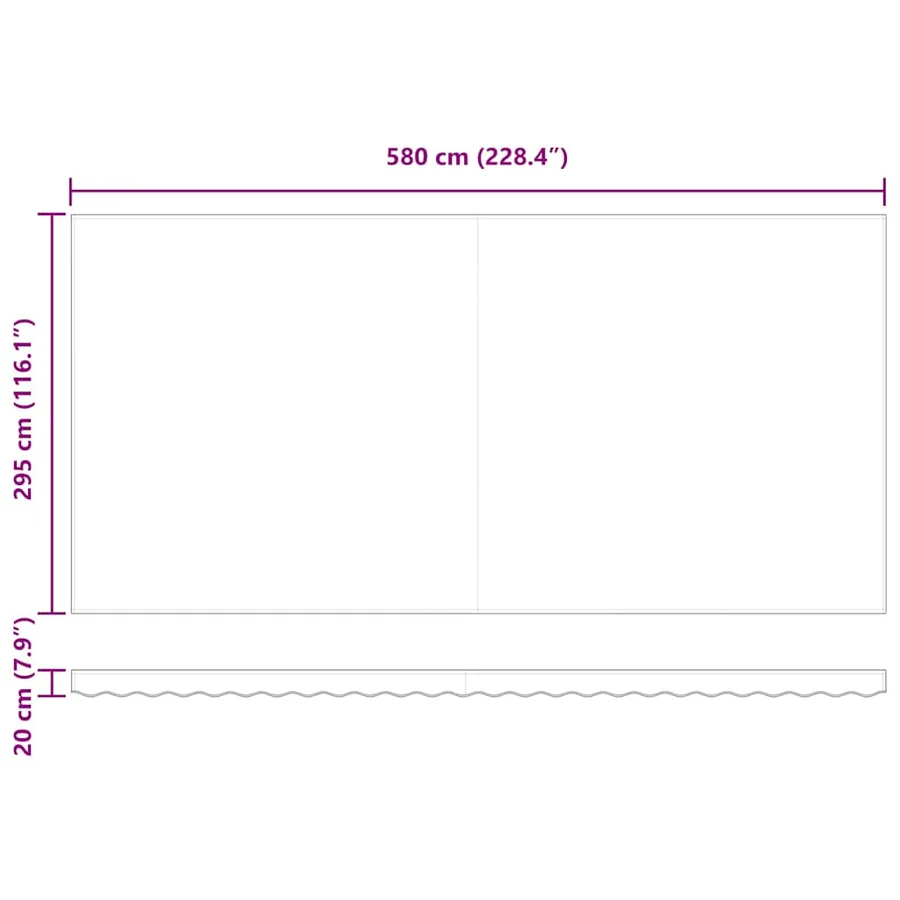 Auvent rétractable Multicolore 600 × 300 cm Polyester - 16