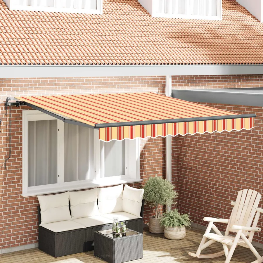 Auvent rétractable Jaune et Orange 300 x 250 cm