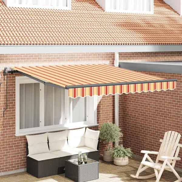 Auvent rétractable Jaune et Orange 300 x 250 cm