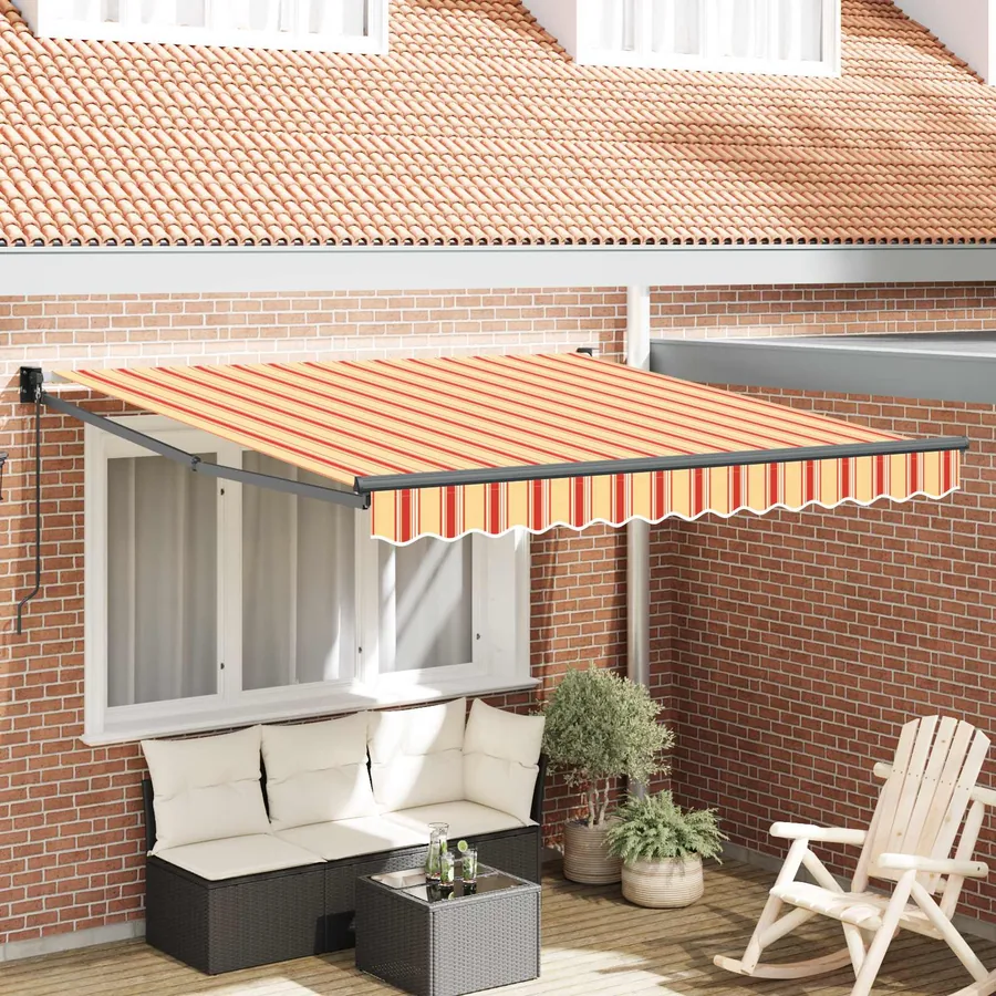 Auvent rétractable Jaune et Orange 300 x 250 cm