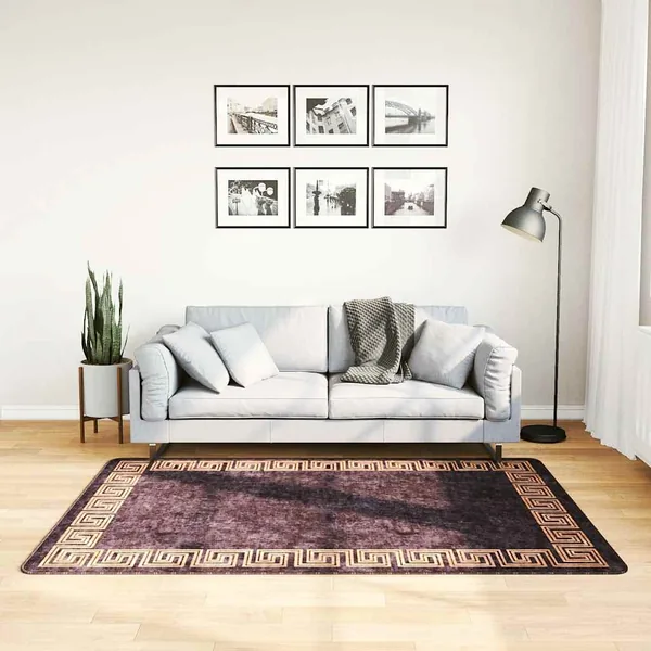 Tapis lavable 120x180 cm noir et doré