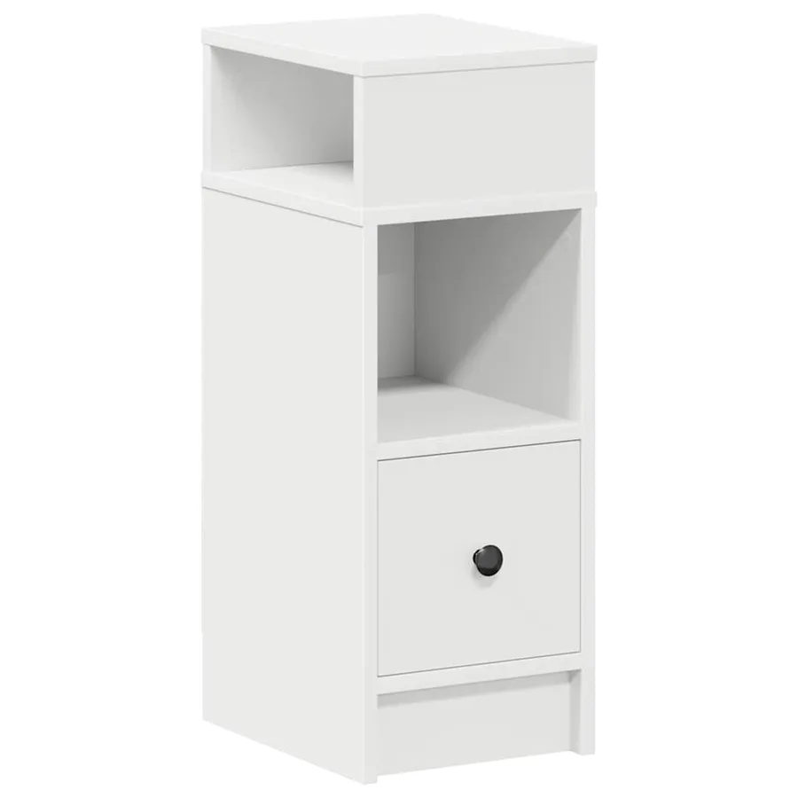 Table de chevet avec tiroir blanc 25x31x66 cm - 2