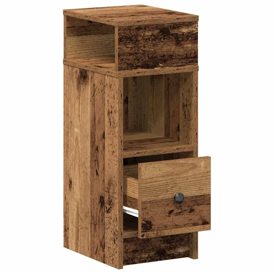 Table de chevet avec tiroir en bois ancien 25x31x66 cm - 5