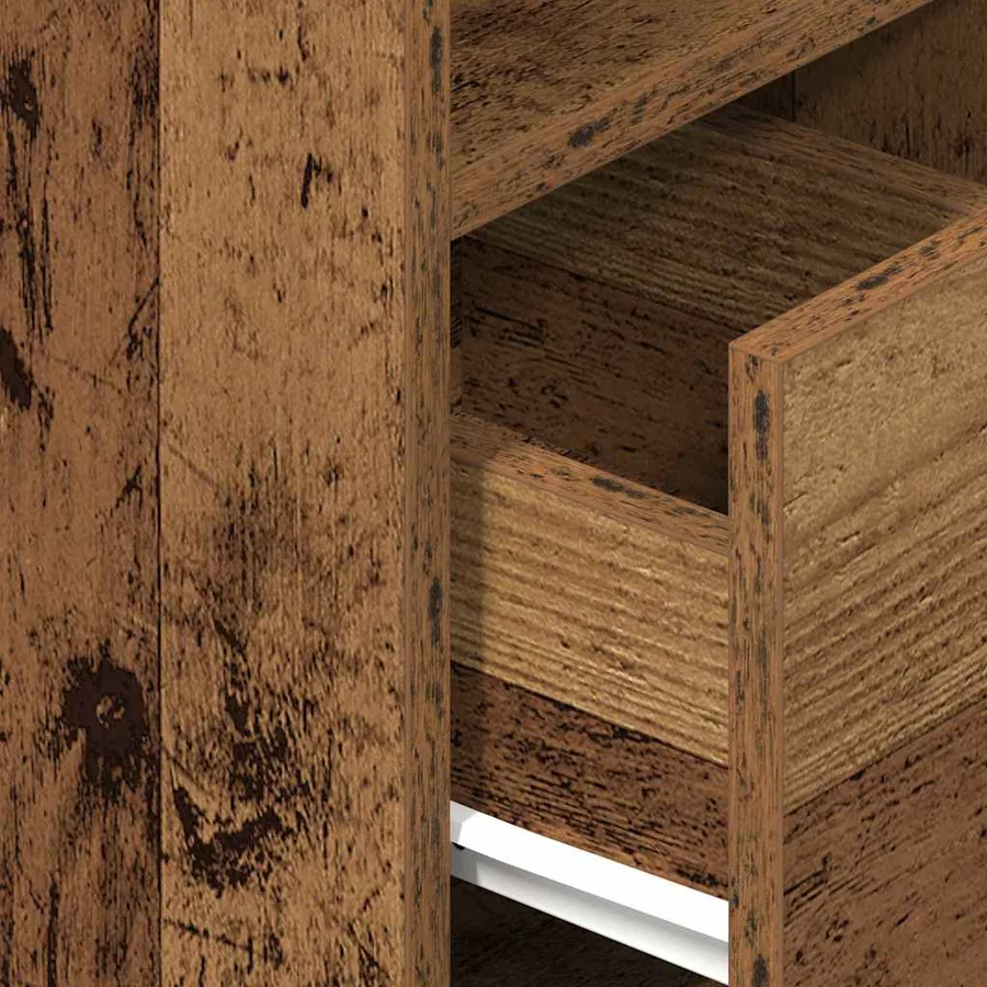 Table de chevet avec tiroir en bois ancien 25x31x66 cm - 8