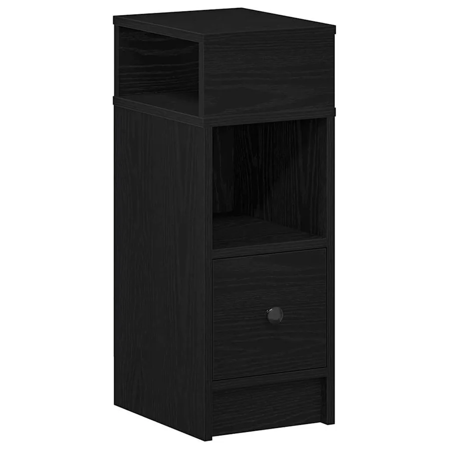 Table de chevet avec tiroir noir 25x31x66 cm - 2
