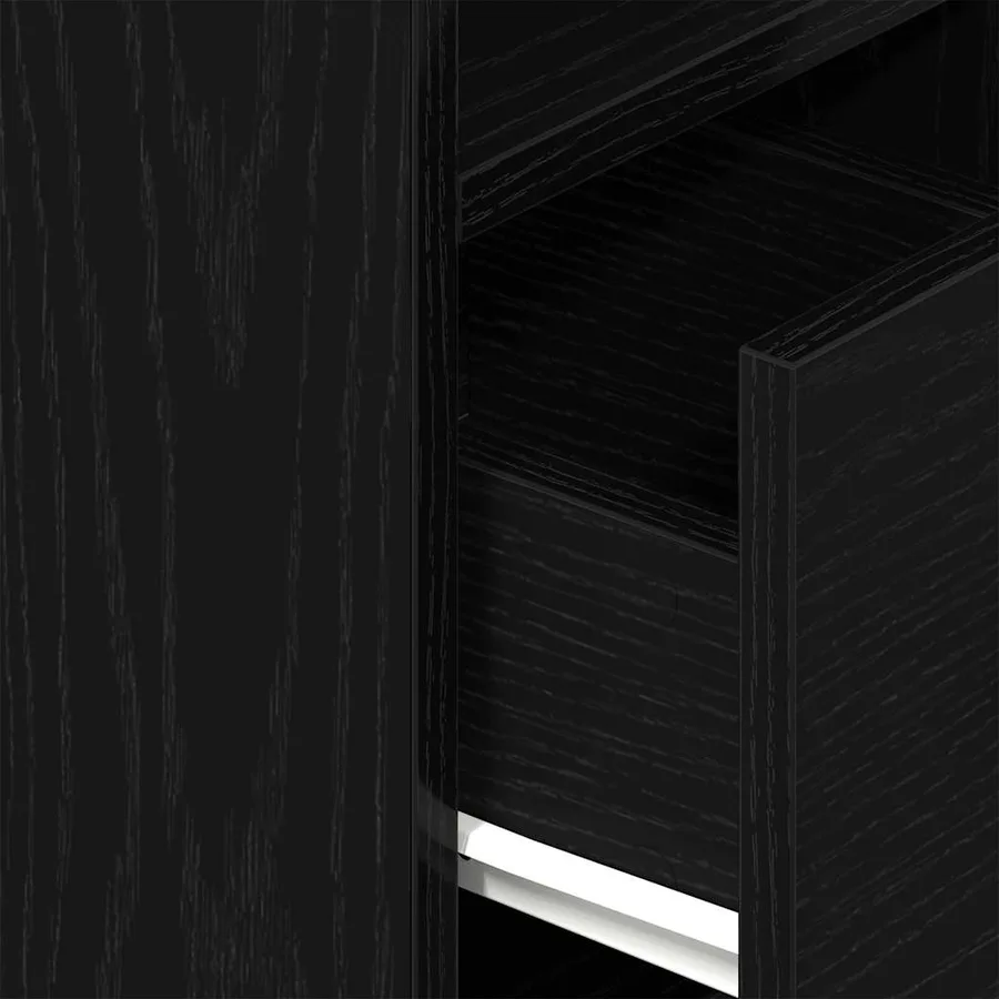 Table de chevet avec tiroir noir 25x31x66 cm - 8
