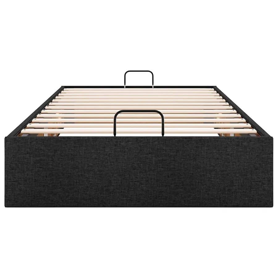 Cadre de lit ottoman sans matelas noir 90x200 cm tissu - 7