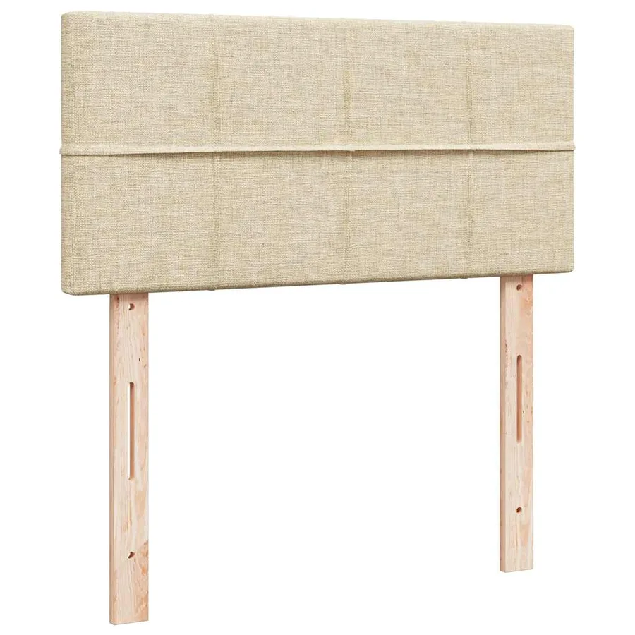 Lit ottoman avec matelas crème 90x200 cm tissu - 9