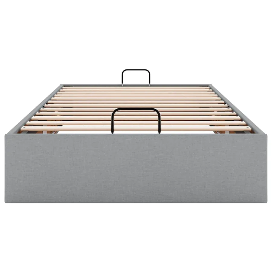 Cadre de lit ottoman sans matelas gris clair 100x200 cm tissu - 7