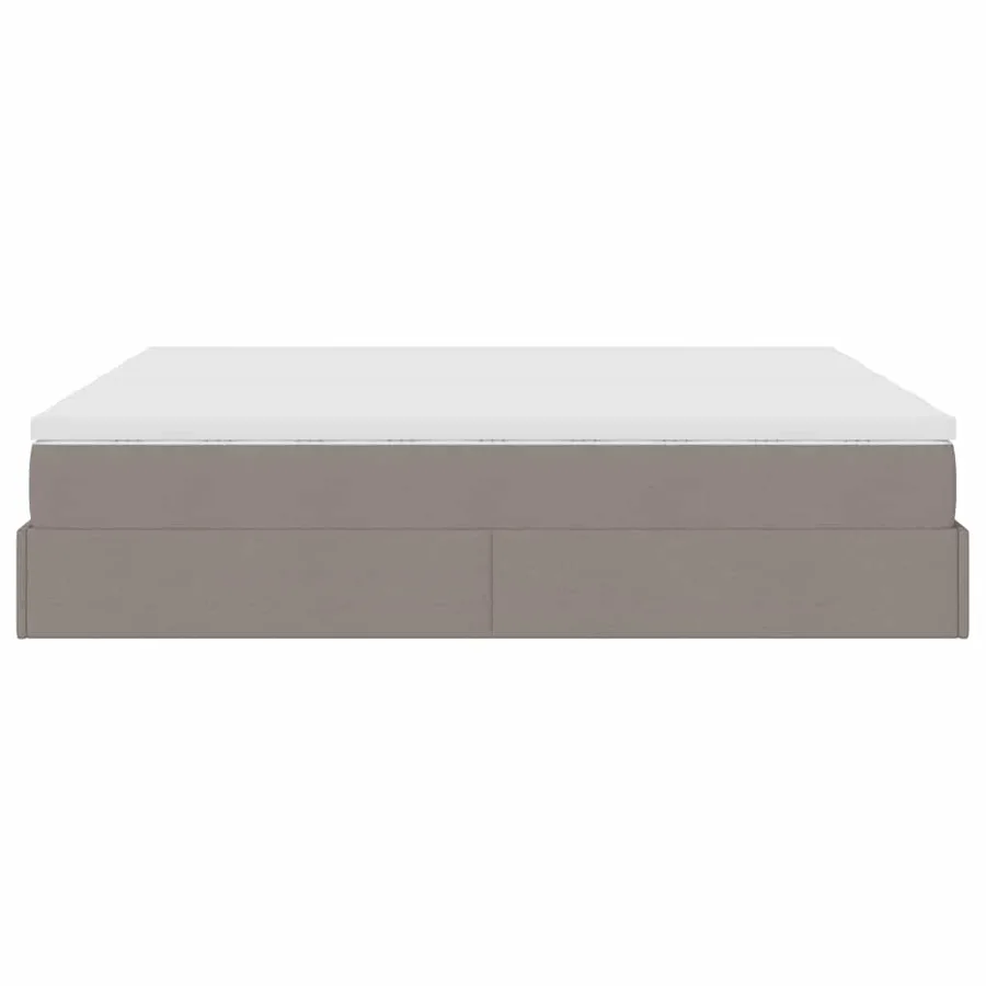 Cadre de lit ottoman avec matelas taupe 180x200 cm tissu - 9
