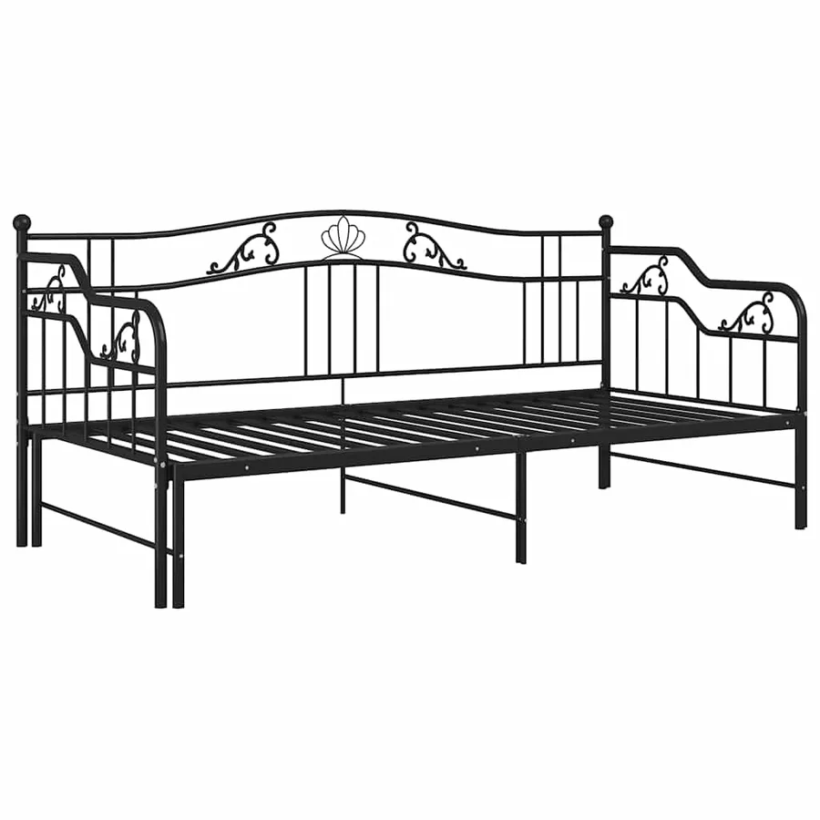 Cadre de canapé-lit extensible sans matelas Noir Métal 90x200cm - 5