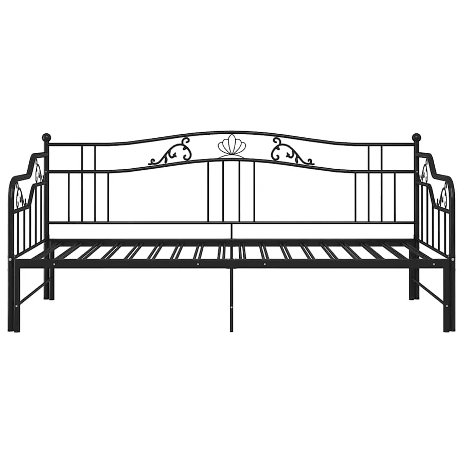 Cadre de canapé-lit extensible sans matelas Noir Métal 90x200cm - 7