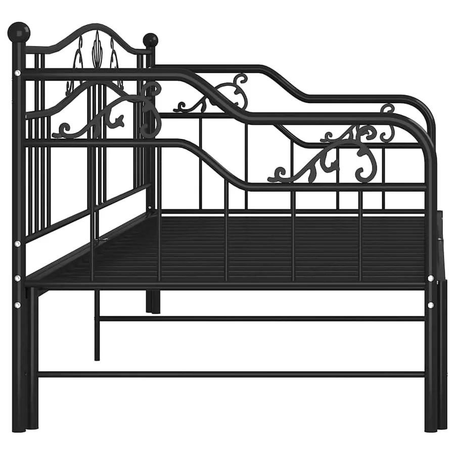 Cadre de canapé-lit extensible sans matelas Noir Métal 90x200cm - 8