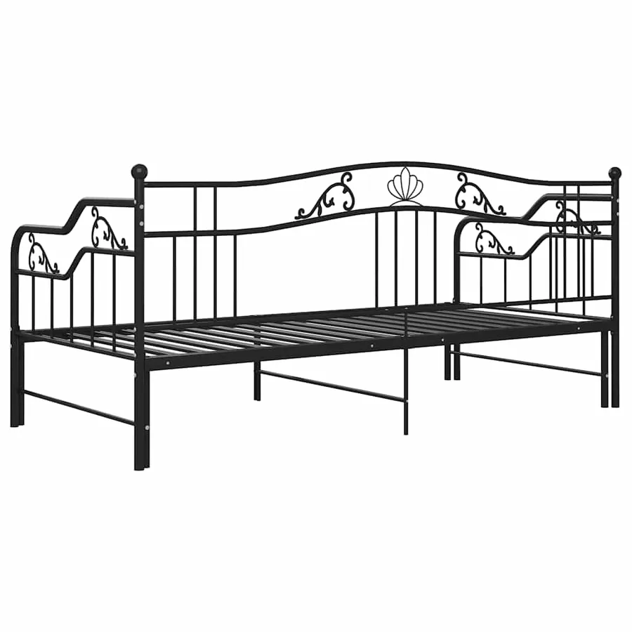 Cadre de canapé-lit extensible sans matelas Noir Métal 90x200cm - 9