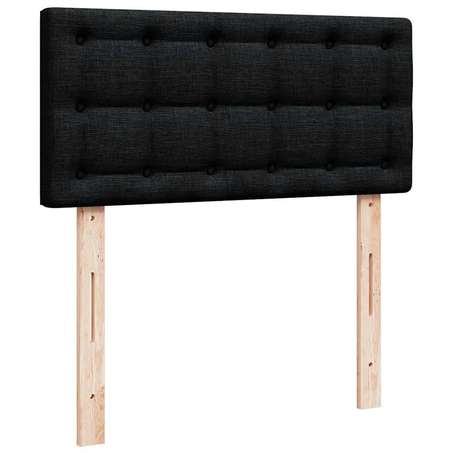 Lit ottoman avec matelas noir 90x200 cm tissu - 10