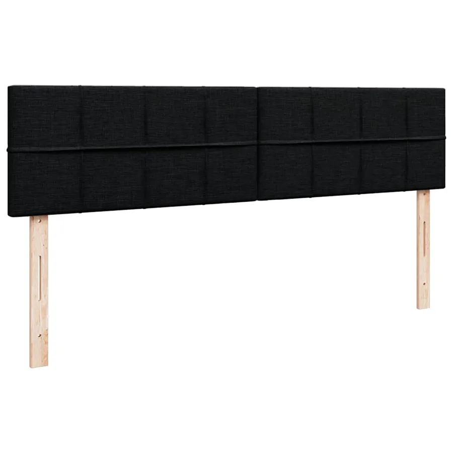 Cadre de lit ottoman avec matelas noir 180x200cm tissu - 10