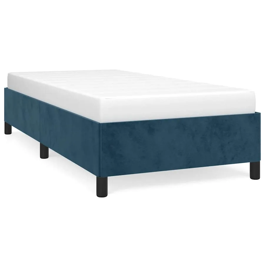 Cadre de lit sans matelas bleu foncé 90x200 cm velours - 2