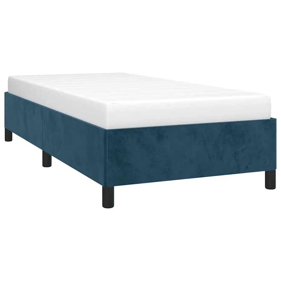 Cadre de lit sans matelas bleu foncé 90x200 cm velours - 3