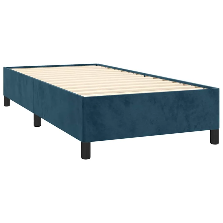 Cadre de lit sans matelas bleu foncé 90x200 cm velours - 4