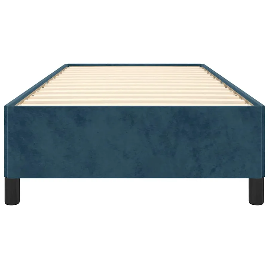 Cadre de lit sans matelas bleu foncé 90x200 cm velours - 5