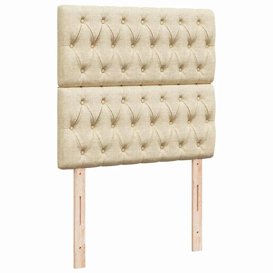 Lit ottoman avec matelas crème 90x200 cm tissu - 9