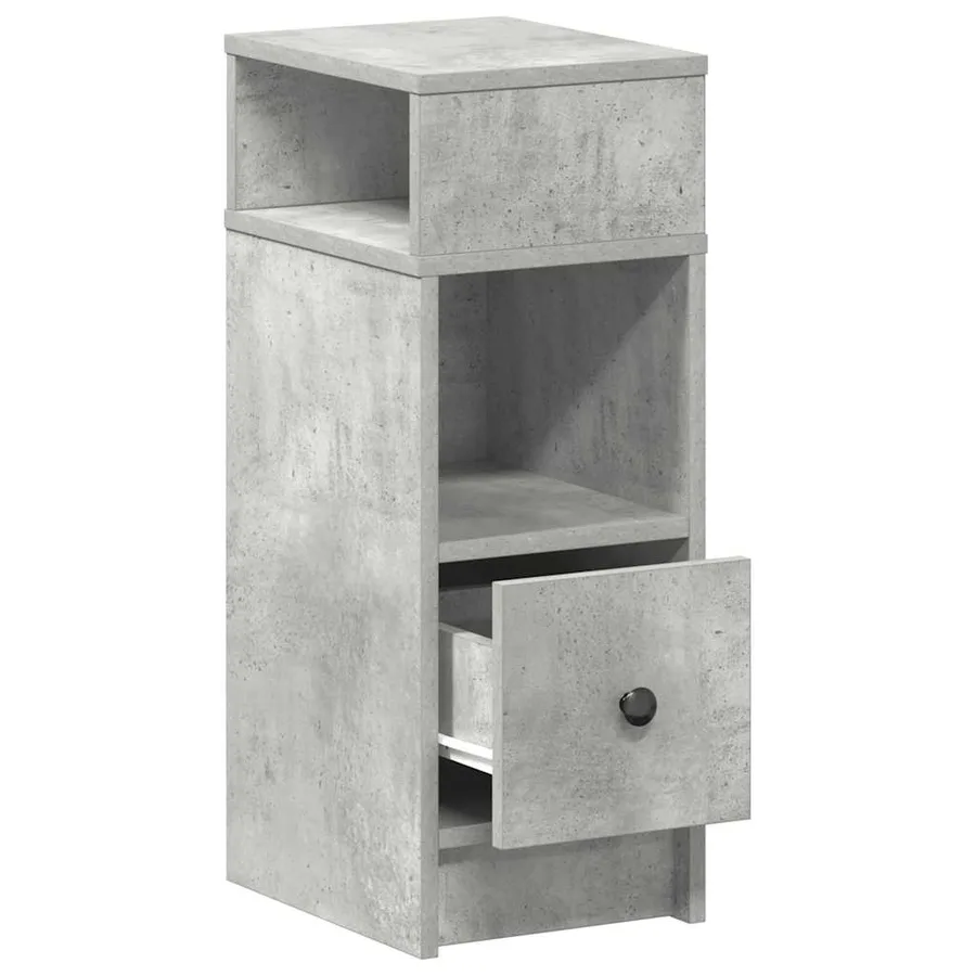 Tables de chevet 2 pcs avec tiroir gris béton 25x31x66 cm - 5