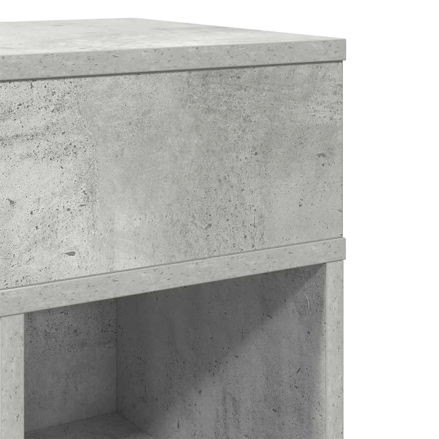 Tables de chevet 2 pcs avec tiroir gris béton 25x31x66 cm - 9