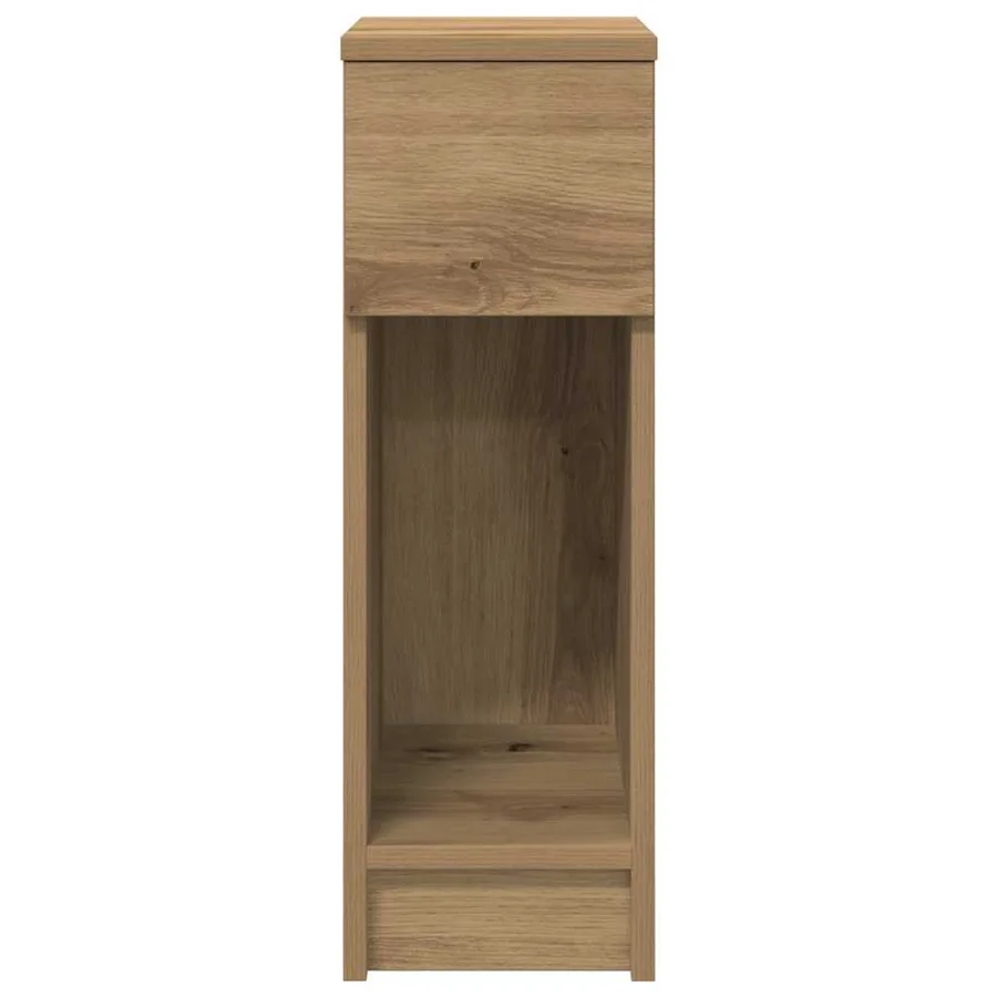 Table de chevet avec tiroir chêne artisanal 20x36x60 cm - 4