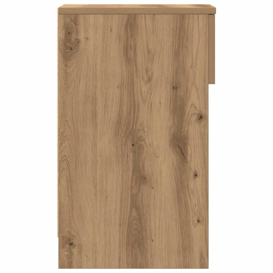 Table de chevet avec tiroir chêne artisanal 20x36x60 cm - 6