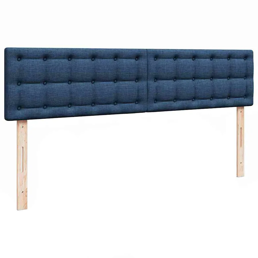 Cadre de lit ottoman avec matelas bleu 180x200 cm tissu - 10
