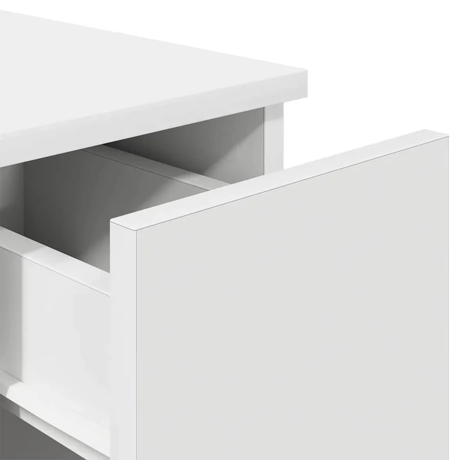 Tables de chevet avec tiroir 2 pcs blanc 20x36x60 cm - 9