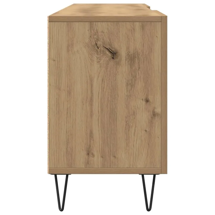 Meuble TV chêne artisanal 150x30x50 cm bois d'ingénierie - 6