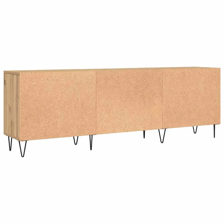 Meuble TV chêne artisanal 150x30x50 cm bois d'ingénierie - 7