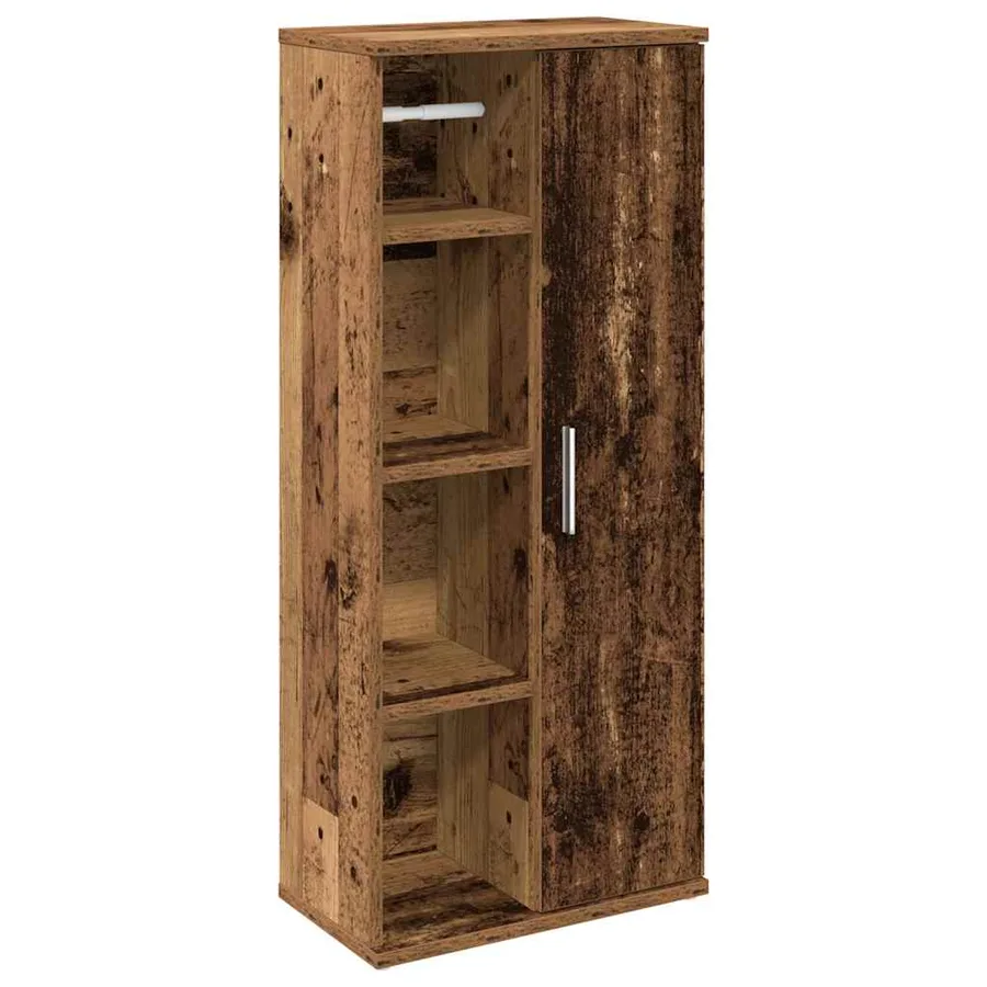 Meuble de salle de bain avec porte-rouleau vieux bois - 2