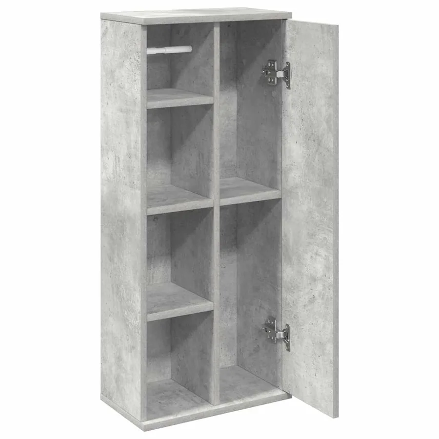 Meuble de salle de bain avec porte-rouleau gris béton - 5