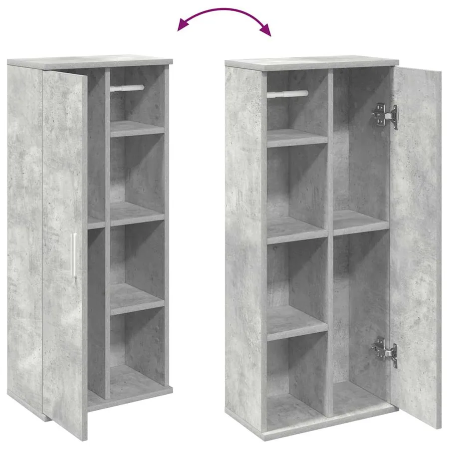 Meuble de salle de bain avec porte-rouleau gris béton - 8