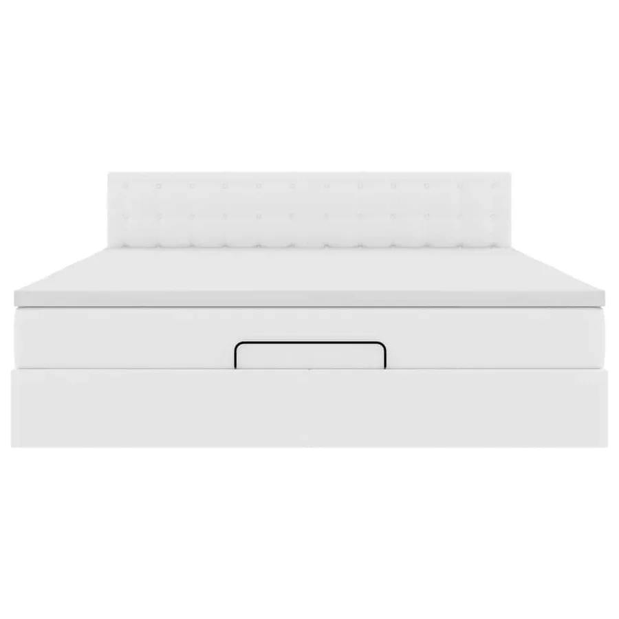 Lit ottoman avec matelas & LED blanc pur 160x200cm similicuir - 8