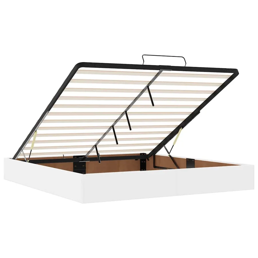 Cadre de lit ottoman avec matelas blanc 160x200 cm similicuir - 12